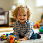 a 2 year old toddler playing with toys for 2 year olds