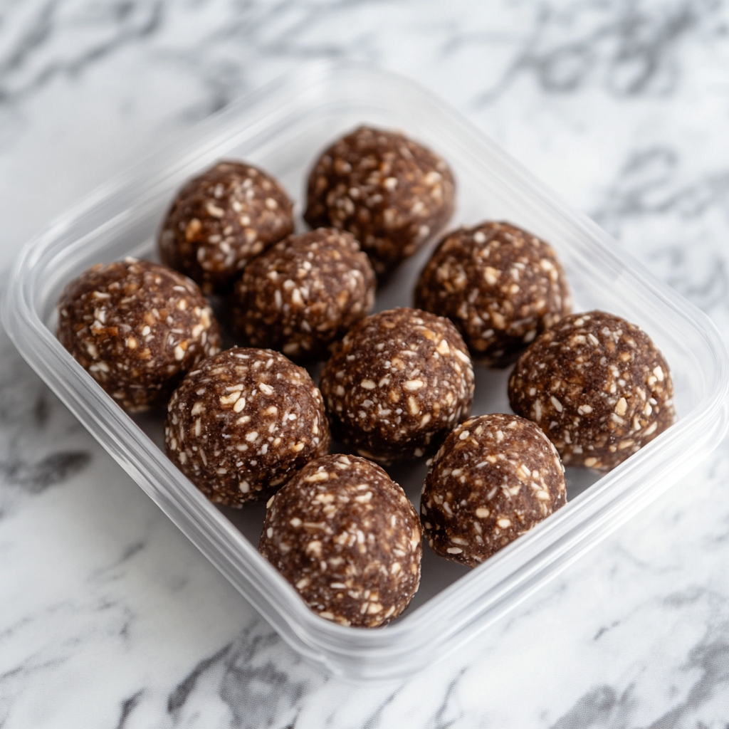 Homemade protein bites, a compact and nutritious option for long journeys.