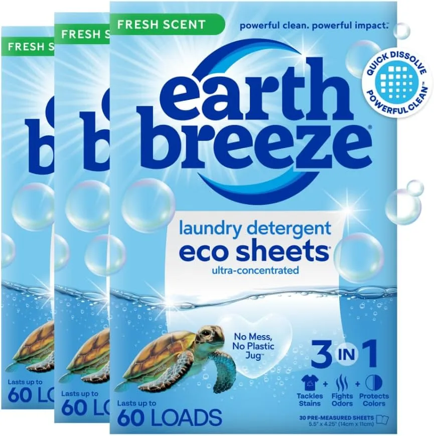 10 Best Non-Toxic Laundry Detergents for a Healthier Home 17 wo bottles of Seventh Generation Sensitive Skin Concentrated Laundry Detergent, Free & Clear formula. Made for sensitive skin, this fragrance-free detergent is hypoallergenic, plant-based, and certified by Safer Choice. The packaging highlights its 53-load capacity and comes in a 100% recycled bottle.