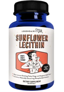 Legendairy Milk sunflower lecithin softgels 1200mg to prevent clogged ducts and support milk flow while breastfeeding