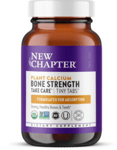 New Chapter Plant Calcium Bone Strength supplement bottle for postpartum bone and teeth health while breastfeeding