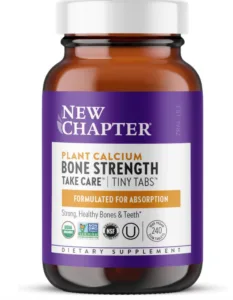New Chapter Plant Calcium Bone Strength supplement bottle for postpartum bone and teeth health while breastfeeding